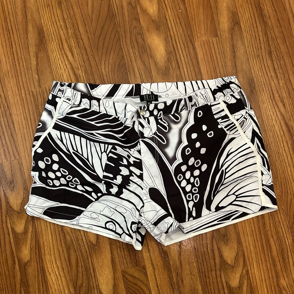 🔥House of Eleven Black and White Patterned Swim Shorts Board Shorts